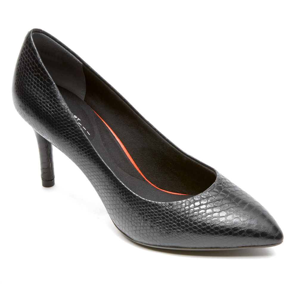 Zapatos De Tacones Rockport Mujer Mexico - Total Motion 75Mm Pointed Toe Negros - HGDPF4539